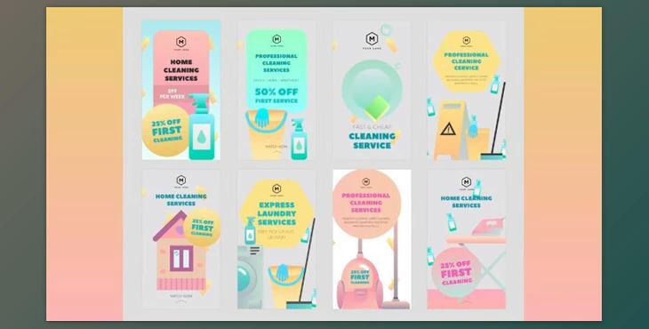 Cleaning Services Stories Pack – Motionarray 778043