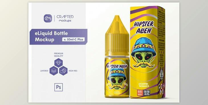 eLiquid Bottle Mockup v. 10ml-C Plus By Crafted Mockups (PSD)