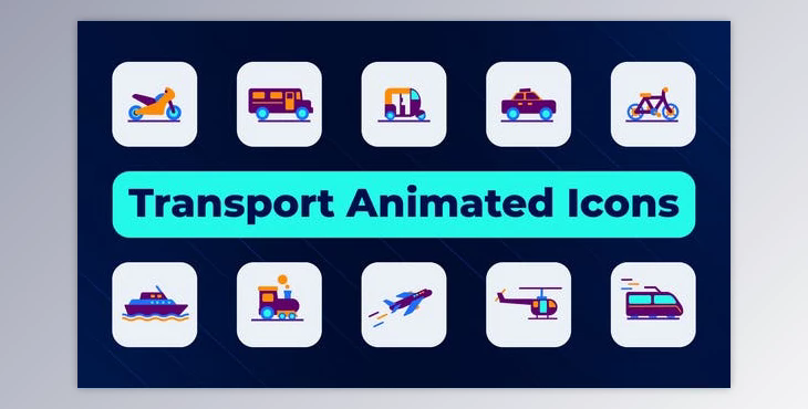 Transport Animated Icons (Videohive 51062439) - AE Project