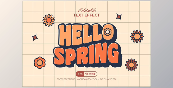 Hello Spring Text Effect Style - 91991378