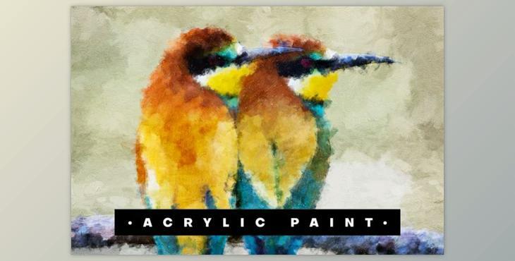 Acrylic Paint Photoshop Action (ABR, ATN, PAT)