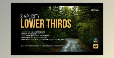 Simplicity Lower Thirds for Davinci Resolve (Videohive 38581485)