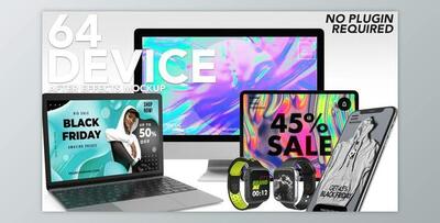 64 Realistic App Promo Device Mockup Set (Videohive 25375219) - AE Project