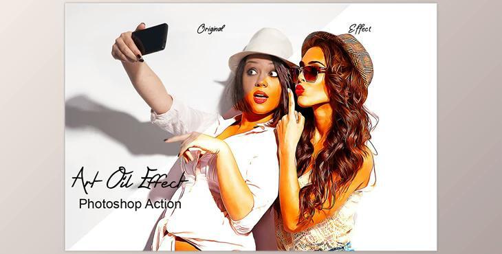 Art Oil Effect Photoshop Action CreativeMarket - 7401000