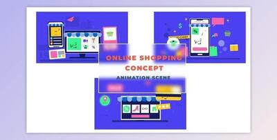 Online Shopping Concept Animation Scene (Videohive 42854209) - AE Project