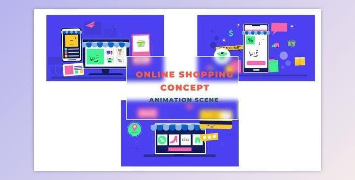Online Shopping Concept Animation Scene (Videohive 42854209) - AE Project