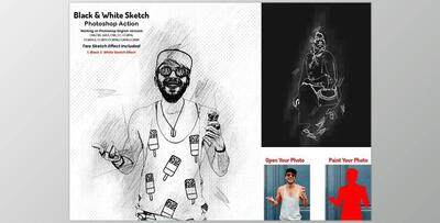 Black & White Sketch PS Action CreativeMarket-5804649 (ATN, PAT, ABR)