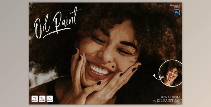 Oil Paint Photoshop Action By Sko4 (ABR, PAT, ATN)