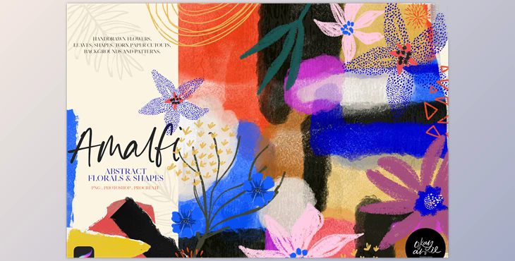 Amalfi: Abstract Floral & Shapes CreativeMarket - 6114865