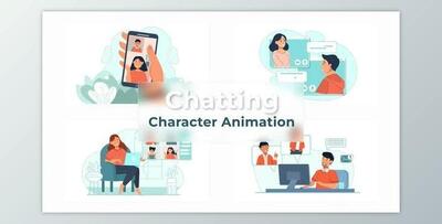 Video Chatting And online learning Animation Scene Pack (Videohive 36867681) - AE Project