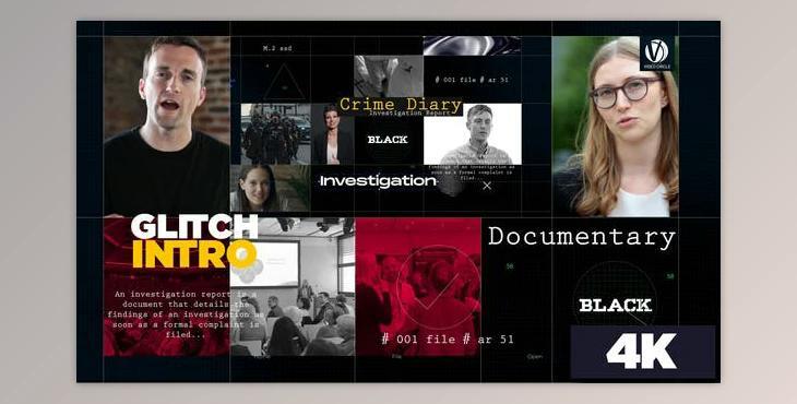 Glitch Intro - Crime Diary (Videohive 33865855) - AE Project