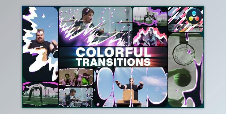 Colorful Transitions for DaVinci Resolve (Videohive 51868965)