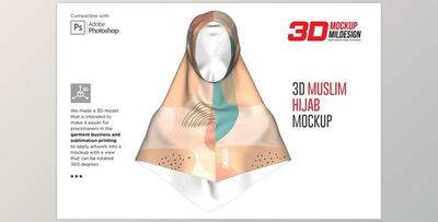 3D Muslim Hijab Mockup CreativeMarket-5986918 (PSD)