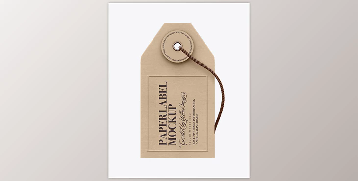 Paper Label With String Mockup - Front View 15589