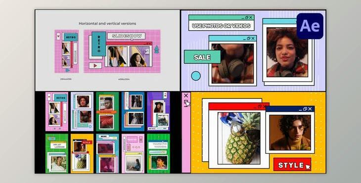 Retro Pop Ups Slideshow for After Effects (Videohive 39473485) - AE Project