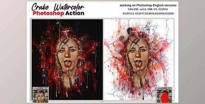 Crake Watercolor Photoshop Action CreativeMarket-5679034 (PAT, ATN, ABR)