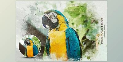 Realistic Watercolor Portrait Effect CreativeMarket - 6336517