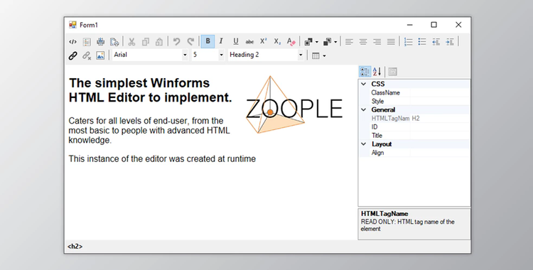 Zoople HTML Editor .NET for Winforms v2.1.1.271 (20 Sep 2021) + CRACK