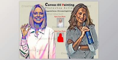 Canvas Oil Painting Photoshop Action By Studio Retouch