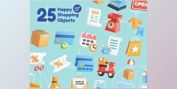 UI8 – Shopping 3D Icons