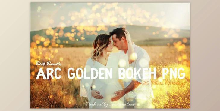 90 ARC Golden Bokeh PNG Effect Photo Overlays (Filtergrade)