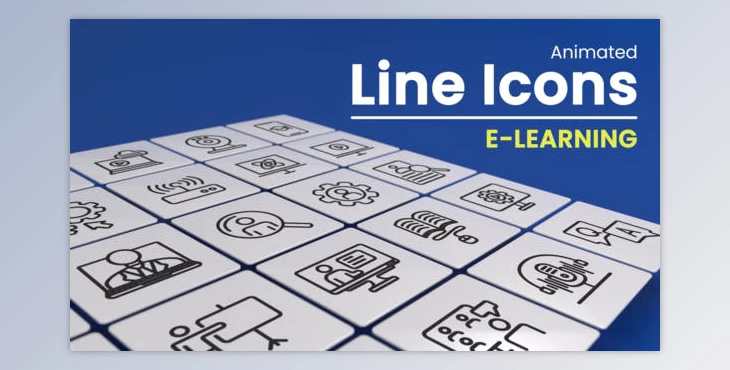 50 Animated E-Learning Line Icons (Videohive 50925532) - AE Project
