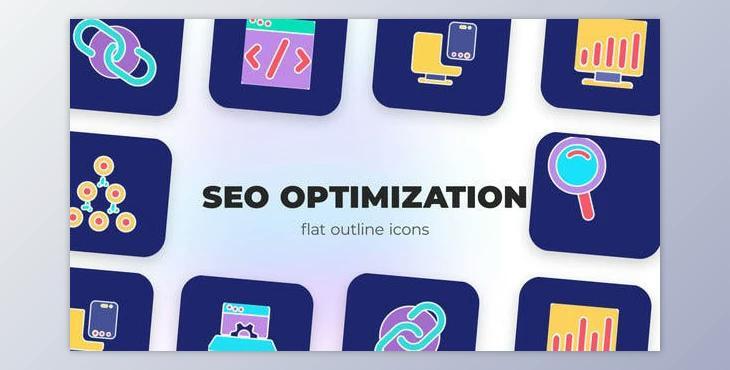 SEO optimization – Flat Outline Icons (Videohive 45848035) - AE Project
