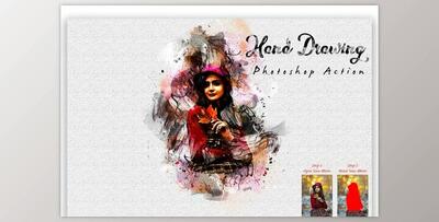 Hand Drawing Photoshop Action CreativeMarket - 10221515