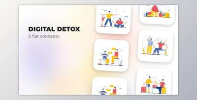 Digital Detox – Flat concepts (Videohive 39948051) - AE Project