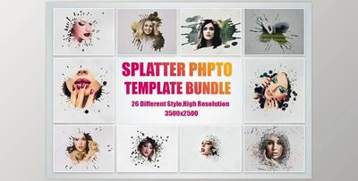 SPLATTER PHOTO TEMPLATE BUNDLE CreativeMarket-4957159