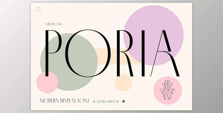 Poria – Modern Display Font