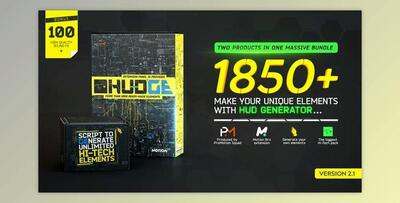 HUDGE Generator of Hi-Tech Elements 1850+ UI HUD V2.1 (Videohive 26509230)
