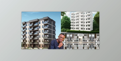 5 Story Luxury Apartments with high Futures Sketch up pro