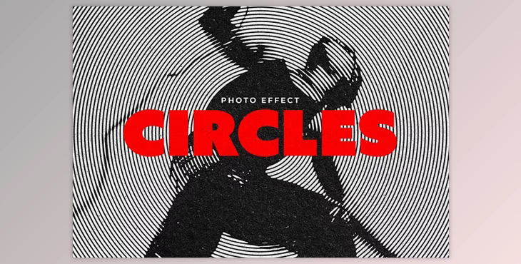 Circular Stencil Photo Effect Creative Market - 92058585