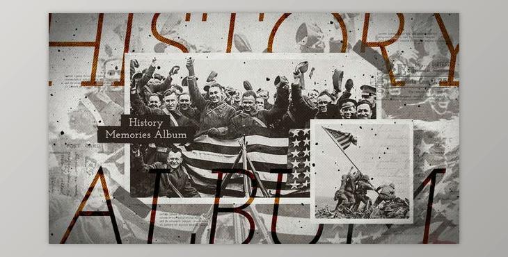 History Slideshow / Retro Vintage Opener / Old Memories Photo Album / Key Events of Past / World War (Videohive 37581978) - AE Project