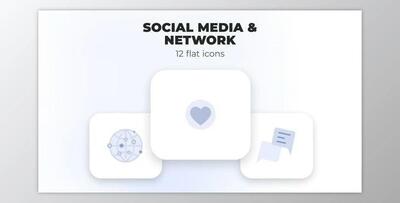 Social Media & Network – Flat Icons (Videohive 39987964) - AE Project
