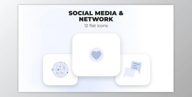 Social Media & Network – Flat Icons (Videohive 39987964) - AE Project