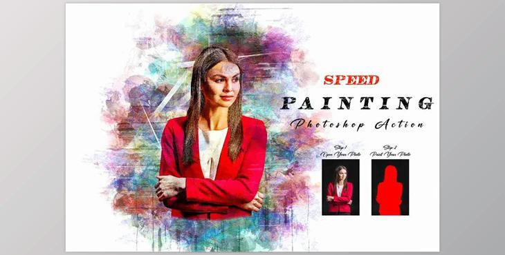 Speed Painting Photoshop Action Creativemarket - 13404403