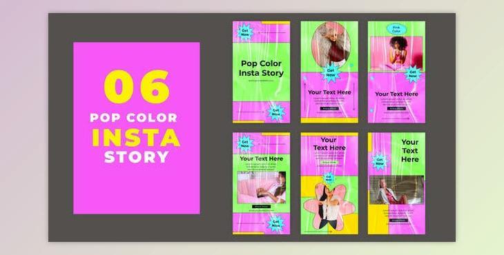 Pop Color Fashion Instagram Stories Pack (Videohive 39215549) - AE Project