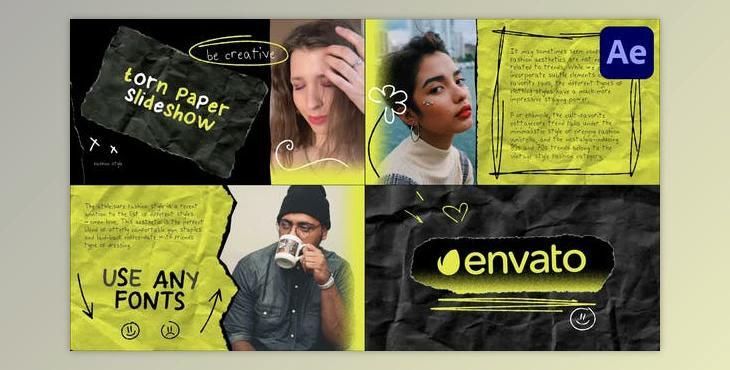 Torn Paper Slideshow for After Effects (Videohive 47585724) - AE Project