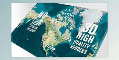 3D Physical Map – North America (Videohive 44525334) - AE Project