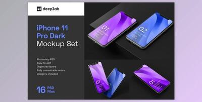 Dark iPhone 11 Pro Dark Mockup CreativeMarket 5212746