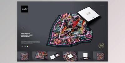 Lightweight Cashmere Scarf Mockup By creatsy5 (psd)
