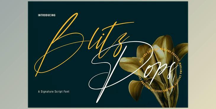 Blitz Pops Signature Script Font