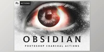 OBSIDIAN Charcoal Photoshop Actions (JPG, ATN, PDF)