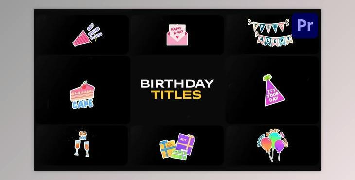 Birthday Titles for Premiere Pro (Videohive 53315341)
