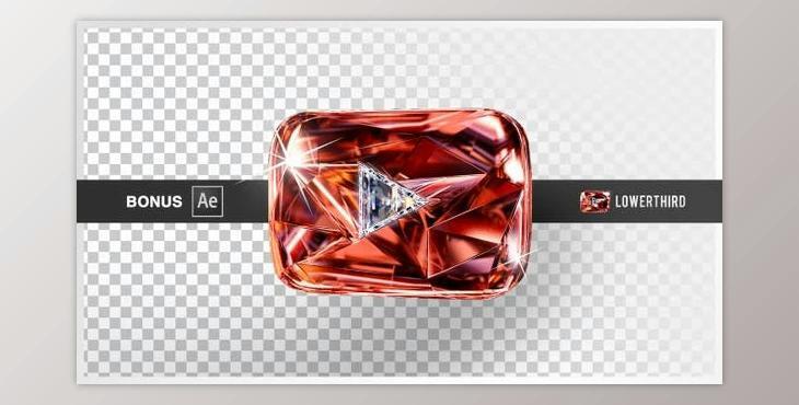 Youtube Crystal Play Button for channel, corporate, crystal, diamond, glass (Videohive 24338582)