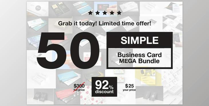 Simple Business Cards MEGA Bundle CreativeMarket-2185099 (PSD, PDF, EPS, AI)