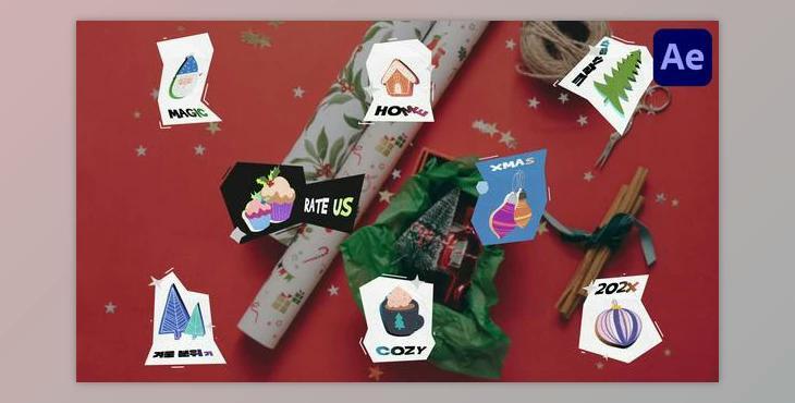 Christmas Sticker Titles for After Effects (Videohive 49457809) - AE Project