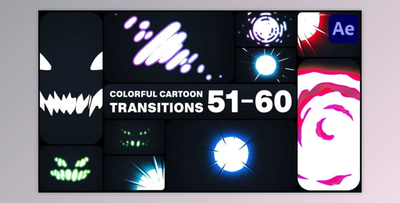 Colorful Cartoon Transitions for After Effects (Videohive 50917534) - AE Project